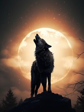 Custom Fridge Magnet Howling Wolf